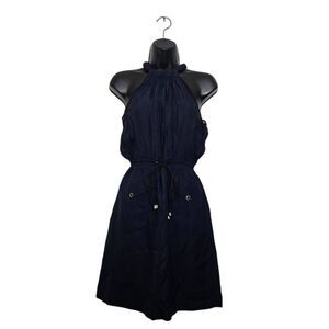 Vena Cava Dress Size 0 100% Silk Sleeveless Drawstring Metal Neck Closure